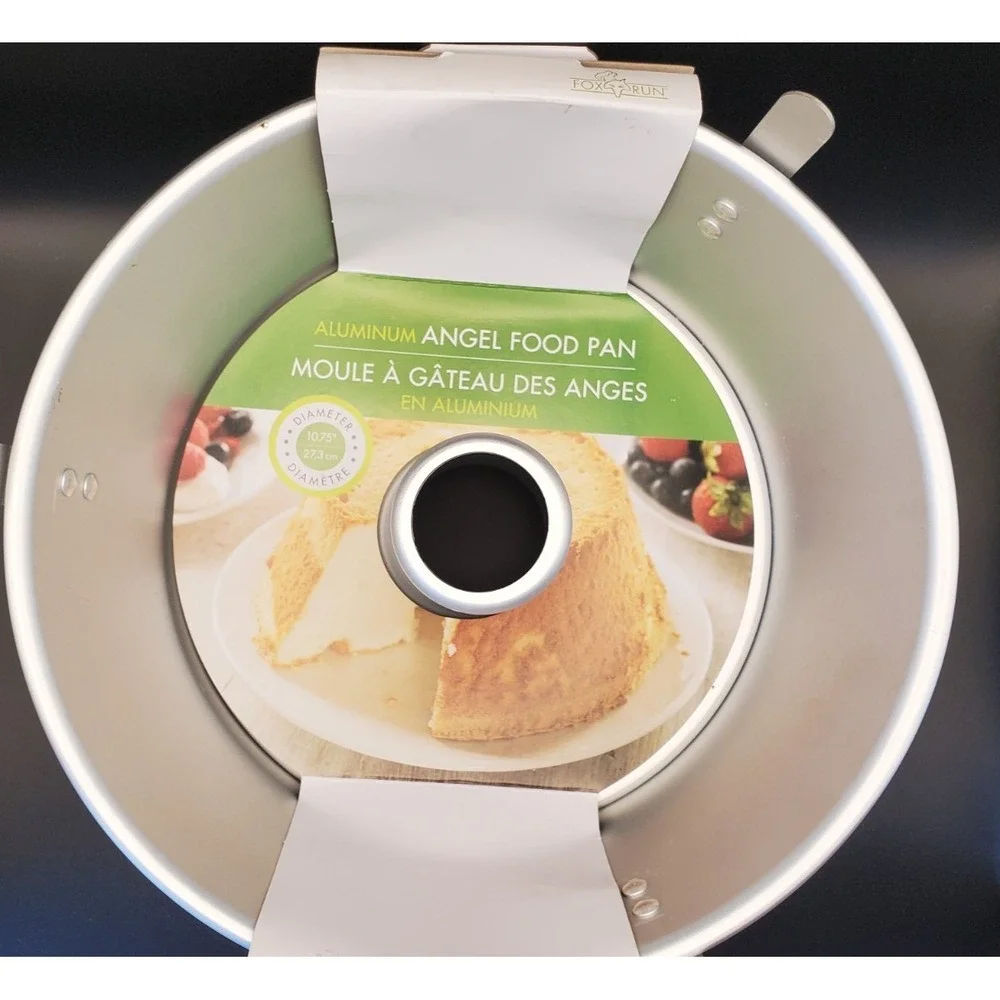 Foxrun New Aluminum Angel Food Cake Pan 10.75 Inch Removable Bottom Baking
